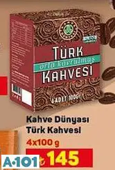 KAHVE DÜNYASI TÜRK KAHVESİ 4X100 G